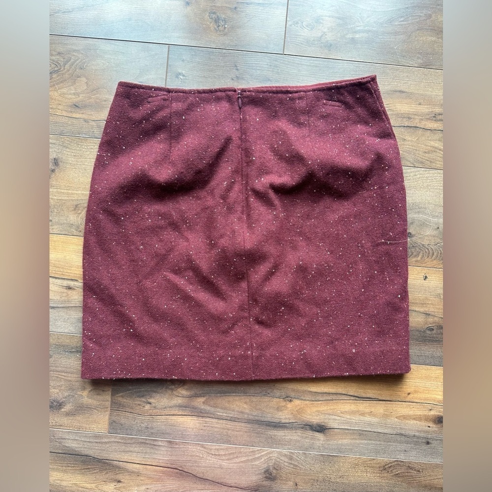 Banana Republic Wool Blend Burgundy Skirt 6 Preppy Fall Chic - Picture 4 of 5